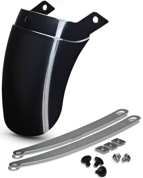 SHOW CHROME (NEW) - TAPERED FRONT FENDER EXTENSION BLACK - Image 1