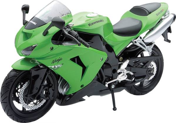 NEW-RAY - REPLICA 1:12 SUPER SPORT BIKE 06 KAWASAKI ZX10R GREEN - Image 1