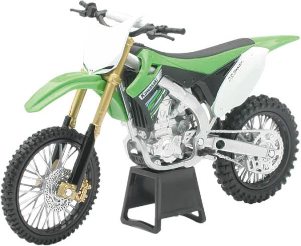 NEW-RAY - REPLICA 1:12 RACE BIKE 12 KAWASAKI KX450F GREEN - Image 1