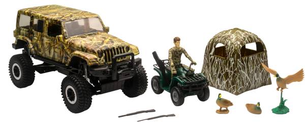 NEW-RAY - REPLICA 1:18 JEEP WRANGLER DUCK HUNTING PLAY SET - Image 1