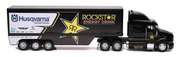 NEW-RAY - 1:32 SCALE ROCKSTAR HUSQVARNA RACING TRANSPORTER RIG - Image 1