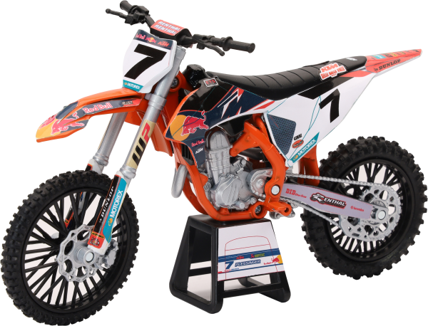 NEW-RAY - 1:12 SCALE REDBULL KTM 450SX-F AARON PLESSINGER #7 - Image 1