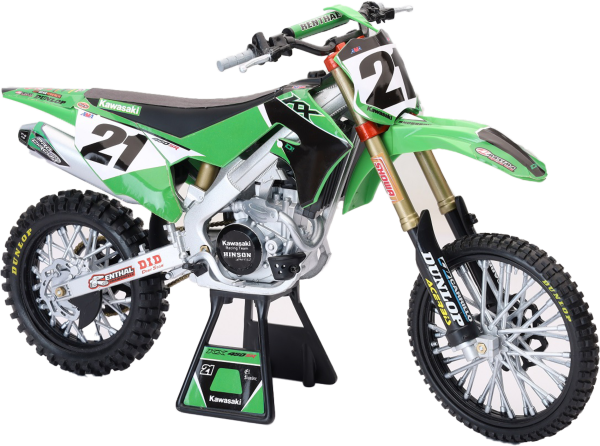 NEW-RAY - 1:6 SCALE KAWASAKI FACTORY TEAM KX450F JASON ANDERSON #21 - Image 1