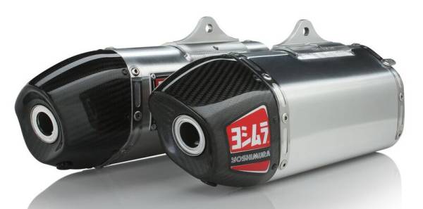 YOSHIMURA - RS-9 HEADER/CANISTER/END CAP EXHAUST DUAL SLIP-ON SS-AL-CF - Image 1