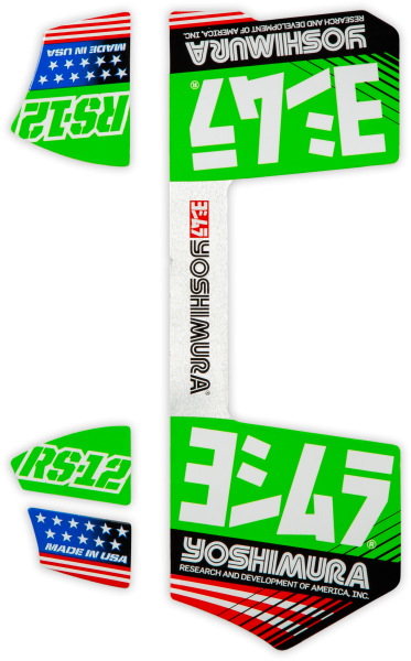 YOSHIMURA - RS12 MUFFLER DECALS GREEN - Image 1