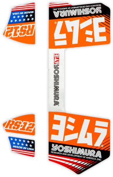 YOSHIMURA - RS12 MUFFLER DECALS ORANGE - Image 1