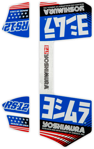 YOSHIMURA - RS12 MUFFLER DECALS BLUE - Image 1