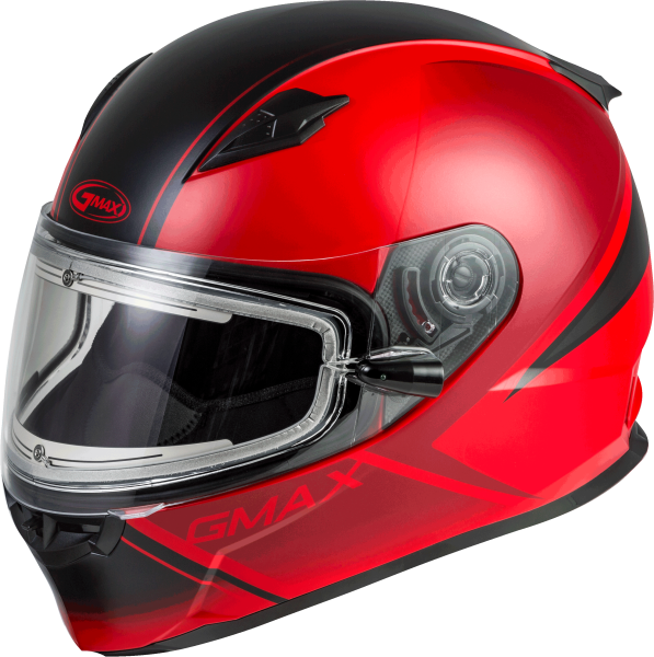 GMAX - FF-49S HAIL SNOW HELMET W/ELEC SHIELD MATTE RED/BLACK SM - Image 1