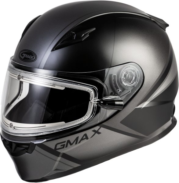 GMAX - FF-49S HAIL SNOW HELMET W/ELEC SHIELD MATTE BLACK/GREY 2X - Image 1