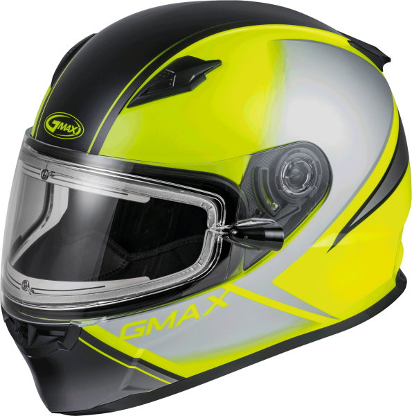 GMAX - FF-49S HAIL SNOW HELMET W/ELEC SHIELD MATTE HI-VIS/BLK/GRY 2X - Image 1