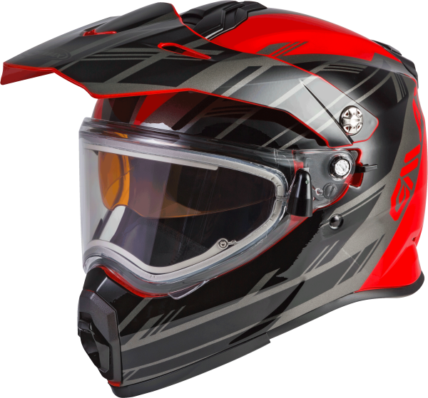 GMAX - AT-21S EPIC SNOW HELMET W/ELEC SHIELD RED/BLACK/SILVER LG - Image 1