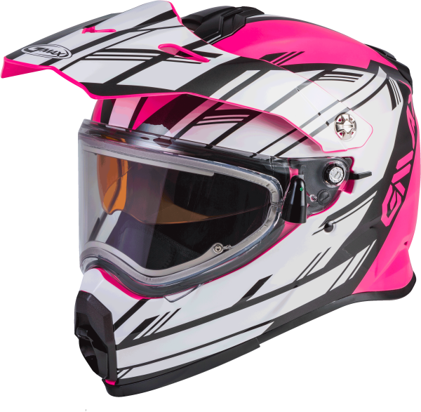 GMAX - AT-21S EPIC SNOW HELMET W/ELEC SHIELD PINK/WHITE/BLACK XS - Image 1