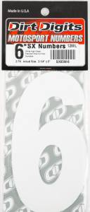 DIRT DIGITS - #6 6" WHITE SUPER X DIGITS 3/PK - Image 2