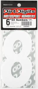 DIRT DIGITS - #8 6" WHITE SUPER X DIGITS 3/PK - Image 2