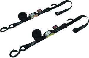 TIE-DOWN CAM SEC HOOK SOFT-TYE 1.5"X6' BLACK/BLACK PAIR