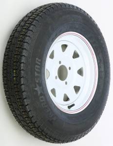 TRAILER TIRE AND WHEEL ASSEMBLY WHITE