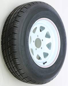 TRAILER TIRE AND WHEEL ASSEMBLY WHITE