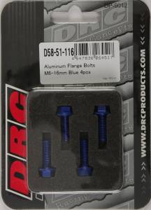 ALUMINUM FLANGE BOLTS BLUE M6X16MM 4/PK