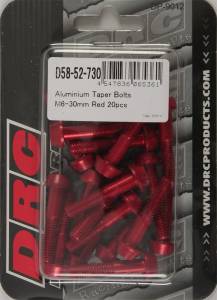 ALUMINUM TAPER BOLTS RED M6X30MM 20/PK