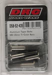 ALUMINUM TAPER BOLTS TITANIUM M6X35MM 4/PK