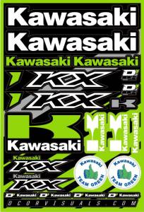 KAWASAKI DECAL SHEET 12"X18"