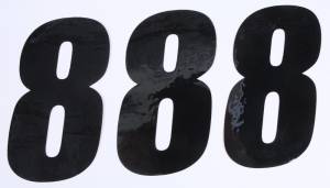 NUMBER 8 BLACK 6" 3/PK