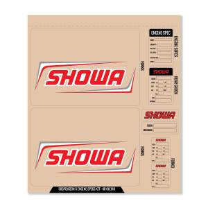 SHOWA DECAL KIT RED SHOWA FORK/SHOCK/ENG SPEC