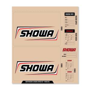 SHOWA DECAL KIT BLK SHOWA FORK/SHOCK/ENG SPEC