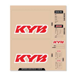 KYB DECAL KIT RED KYB FORK/SHOCK/ENG SPEC