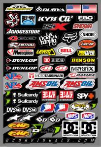 MISC LOGOS DECAL SHEET 12"X18"