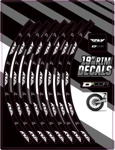 RIM DECALS 19" FLY LOGO REAR