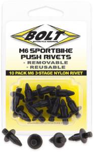 M6 THREE STAGE PUSH RIVET KIT 10/PK