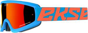 FLAT-OUT GOGGLE CYAN BLUE W/RED MIRROR