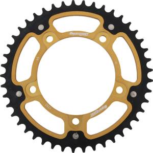 REAR STEALTH SPROCKET ALU/STL 45T-525 GLD SUZ/TRI