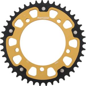 REAR STEALTH SPROCKET ALU/STL 43T-520 GLD HAY/SUZ/TRI