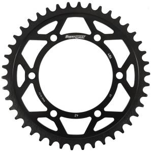 REAR EDGE SPROCKET STEEL 42T-520 BLK HON/KAW/SUZ/YAM