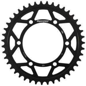 REAR EDGE SPROCKET STEEL 43T-520 BLK HON/KAW/SUZ/YAM