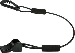 FLOATING WHISTLE W/LANYARD (BLACK)