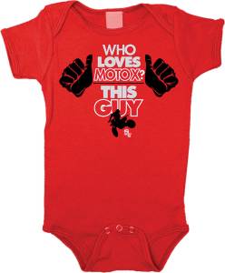 THIS GUY ROMPER RED 3/6M