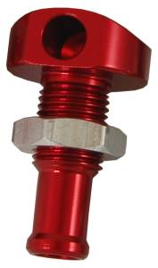 BILLET THRU-HULL WATER FITTING RED 3/8" 90 DEG.