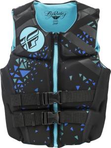 WOMENS NEOPRENE LIFE JACKET TEAL/BLACK SM