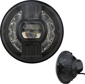 HEADLIGHT 7" BEAST 2 PITCH BLACK W/DRIVING LIGHT