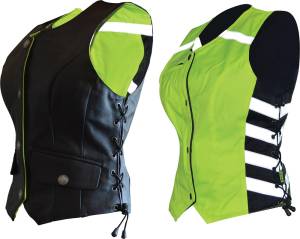 D.O.C. REVERSIBLE SAFETY VEST BLACK/HI-VIZ LADIES 2X