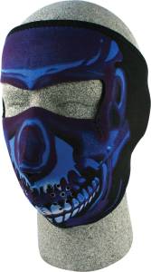 FULL FACE MASK BLUE CHROME SKULL