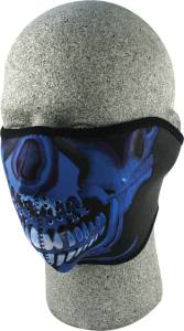 HALF FACE MASK BLUE CHROME SKULL