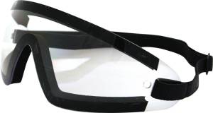 WRAP AROUND SUNGLASSES BLACK W/CLEAR LENS