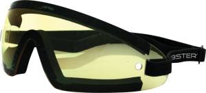 WRAP AROUND SUNGLASSES BLACK W/YELLOW LENS