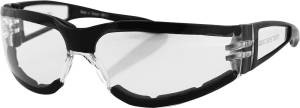 SHIELD II SUNGLASSES BLACK W/CLEAR LENS