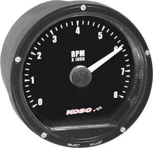 TNT TACHOMETER 8000 RPM BLACK CASING