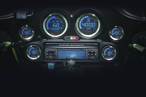 DIGITAL GAUGE CLUSTER SILVER BEZEL 04-13 FLHT AND FLTR